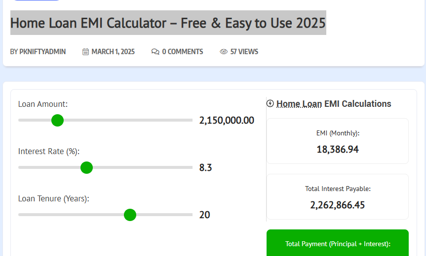 Home Loan EMI Calculator